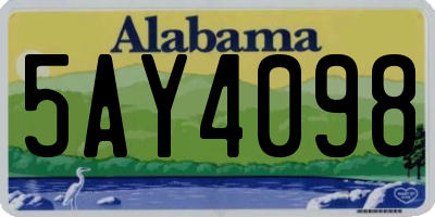 AL license plate 5AY4098