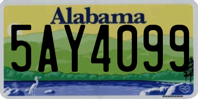 AL license plate 5AY4099