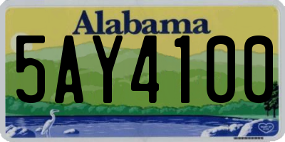 AL license plate 5AY4100