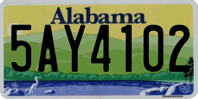 AL license plate 5AY4102