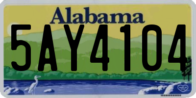 AL license plate 5AY4104