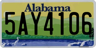 AL license plate 5AY4106