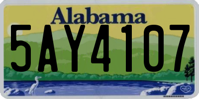 AL license plate 5AY4107