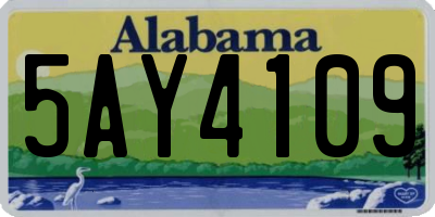 AL license plate 5AY4109