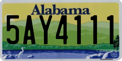 AL license plate 5AY4111