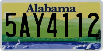 AL license plate 5AY4112