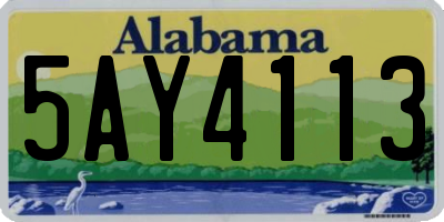 AL license plate 5AY4113