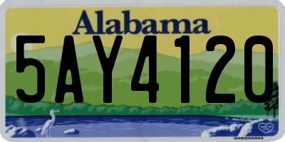 AL license plate 5AY4120