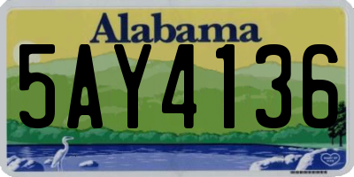 AL license plate 5AY4136