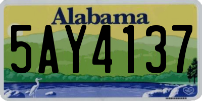 AL license plate 5AY4137