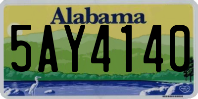 AL license plate 5AY4140