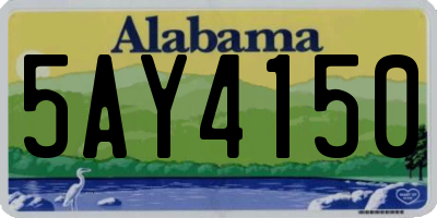 AL license plate 5AY4150