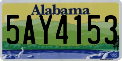 AL license plate 5AY4153