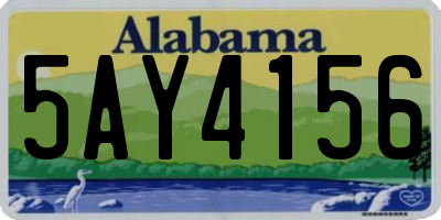 AL license plate 5AY4156