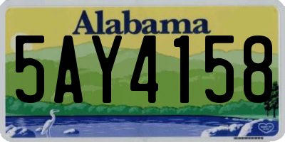 AL license plate 5AY4158