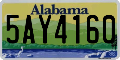 AL license plate 5AY4160