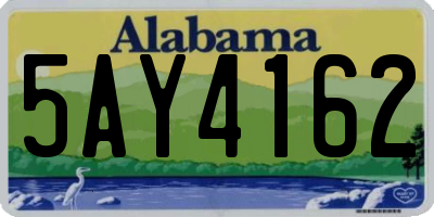 AL license plate 5AY4162