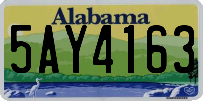 AL license plate 5AY4163