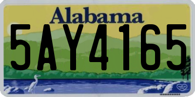 AL license plate 5AY4165