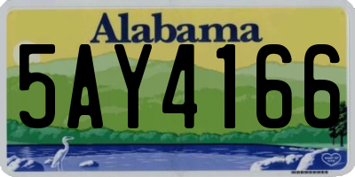 AL license plate 5AY4166