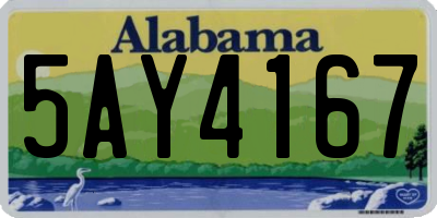 AL license plate 5AY4167