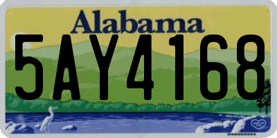 AL license plate 5AY4168