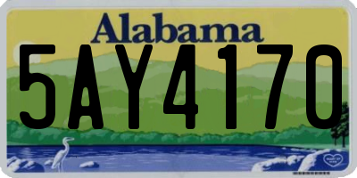 AL license plate 5AY4170