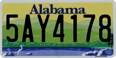 AL license plate 5AY4178