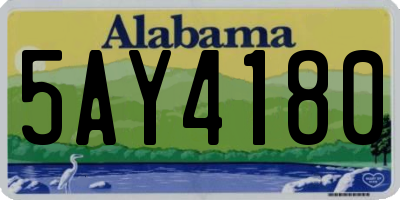 AL license plate 5AY4180
