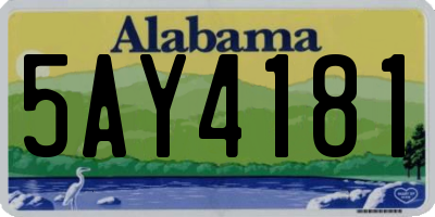 AL license plate 5AY4181