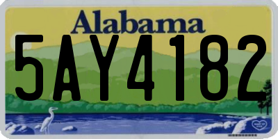 AL license plate 5AY4182