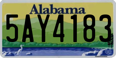 AL license plate 5AY4183