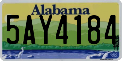AL license plate 5AY4184