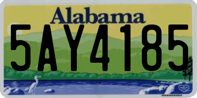 AL license plate 5AY4185