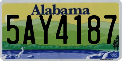 AL license plate 5AY4187