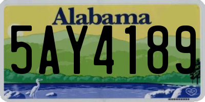 AL license plate 5AY4189