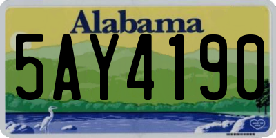 AL license plate 5AY4190