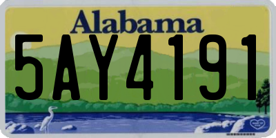 AL license plate 5AY4191