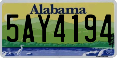 AL license plate 5AY4194