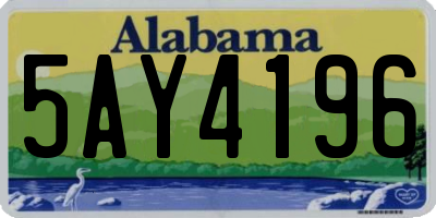 AL license plate 5AY4196