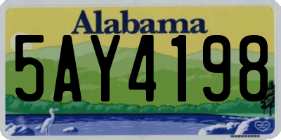 AL license plate 5AY4198