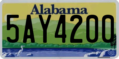 AL license plate 5AY4200