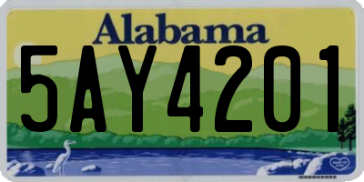 AL license plate 5AY4201