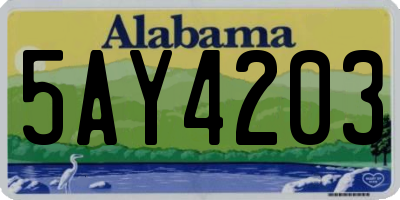 AL license plate 5AY4203