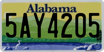 AL license plate 5AY4205