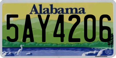 AL license plate 5AY4206