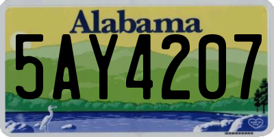 AL license plate 5AY4207