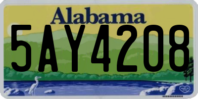 AL license plate 5AY4208