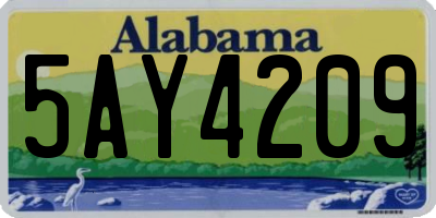 AL license plate 5AY4209