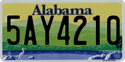 AL license plate 5AY4210